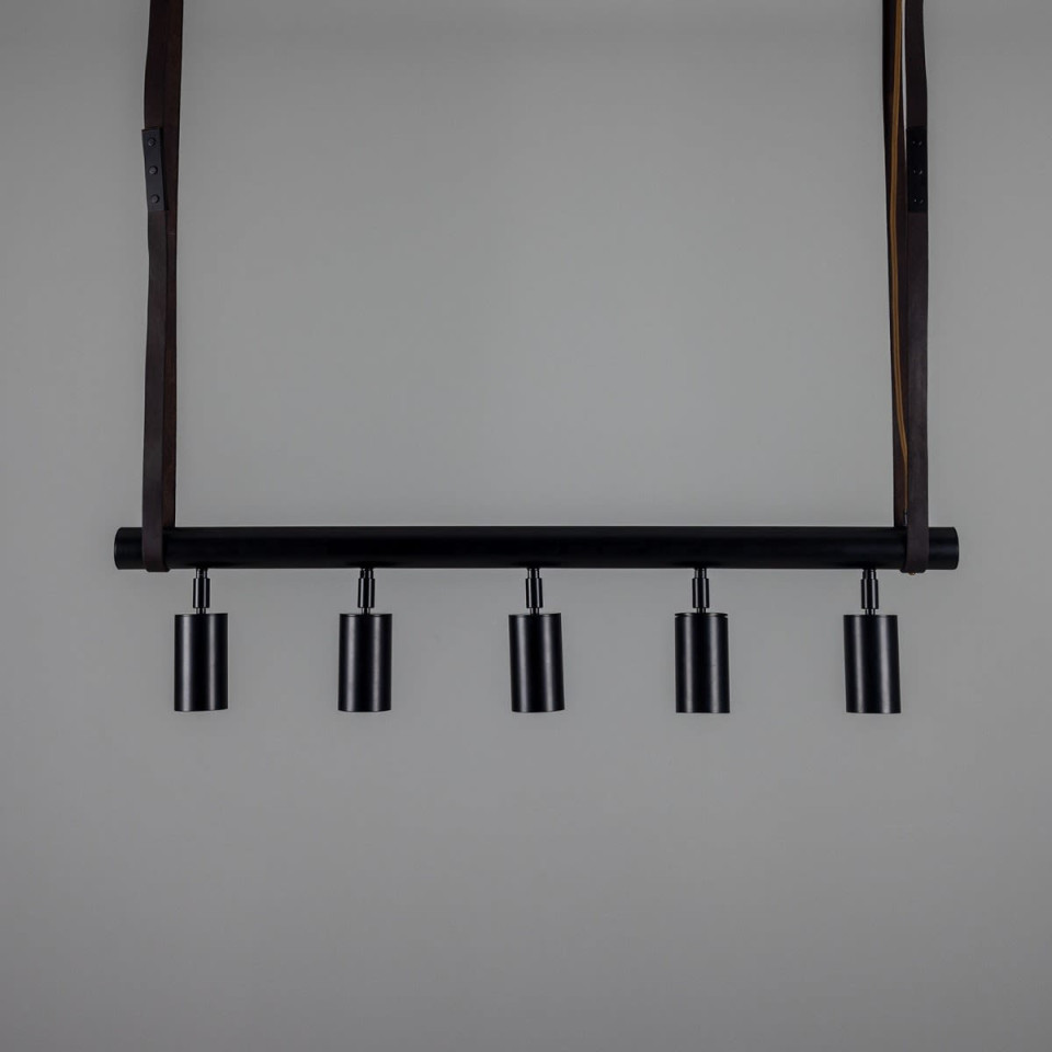 Holmes 5-Lt Linear Ceiling Light Brass/Matte Black 100 cm Mullan Lighting Holmes 5-Lt Linear Ceiling Light Brass/Matte Black 100 cm