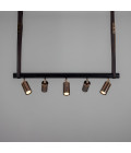 Holmes 5-Lt Linear Ceiling Light Brass/Matte Black 100 cm Mullan Lighting Holmes 5-Lt Linear Ceiling Light Brass/Matte Black 100 cm