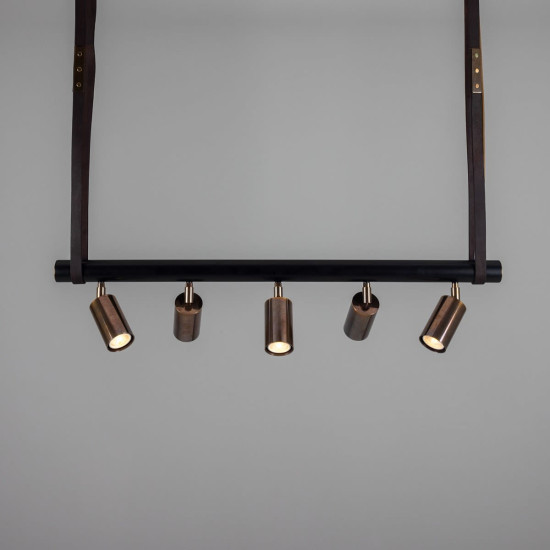 Holmes 5-Lt Linear Ceiling Light Brass/Matte Black 100 cm