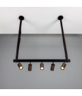 Holmes 5-Lt Linear Ceiling Light Brass/Matte Black 100 cm Mullan Lighting Holmes 5-Lt Linear Ceiling Light Brass/Matte Black 100 cm
