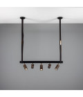 Holmes 5-Lt Linear Ceiling Light Brass/Matte Black 100 cm Mullan Lighting Holmes 5-Lt Linear Ceiling Light Brass/Matte Black 100 cm