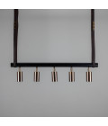 Holmes 5-Lt Linear Ceiling Light Brass/Matte Black 100 cm Mullan Lighting Holmes 5-Lt Linear Ceiling Light Brass/Matte Black 100 cm