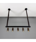 Holmes 5-Lt Linear Ceiling Light Brass/Matte Black 100 cm Mullan Lighting Holmes 5-Lt Linear Ceiling Light Brass/Matte Black 100 cm