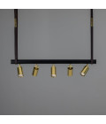 Holmes 5-Lt Linear Ceiling Light Brass/Matte Black 100 cm Mullan Lighting Holmes 5-Lt Linear Ceiling Light Brass/Matte Black 100 cm