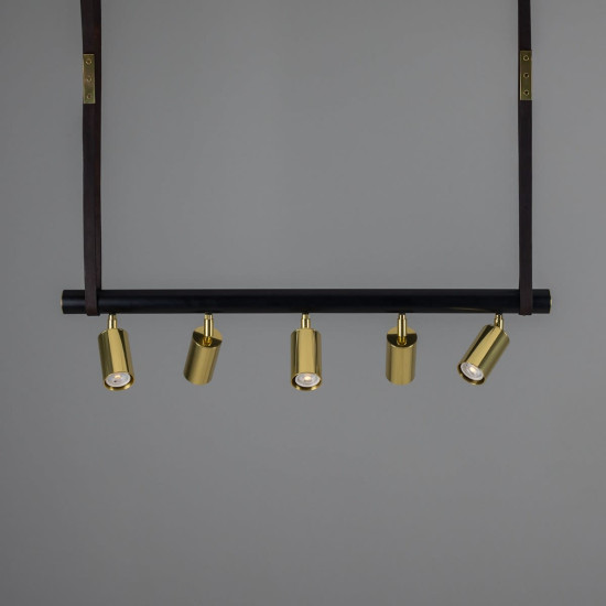 Holmes 5-Lt Linear Ceiling Light Brass/Matte Black 100 cm