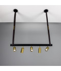 Holmes 5-Lt Linear Ceiling Light Brass/Matte Black 100 cm Mullan Lighting Holmes 5-Lt Linear Ceiling Light Brass/Matte Black 100 cm