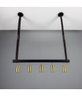 Holmes 5-Lt Linear Ceiling Light Brass/Matte Black 100 cm Mullan Lighting Holmes 5-Lt Linear Ceiling Light Brass/Matte Black 100 cm