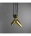 Holmes 5-Lt Linear Ceiling Light Brass/Matte Black 100 cm Mullan Lighting Holmes 5-Lt Linear Ceiling Light Brass/Matte Black 100 cm