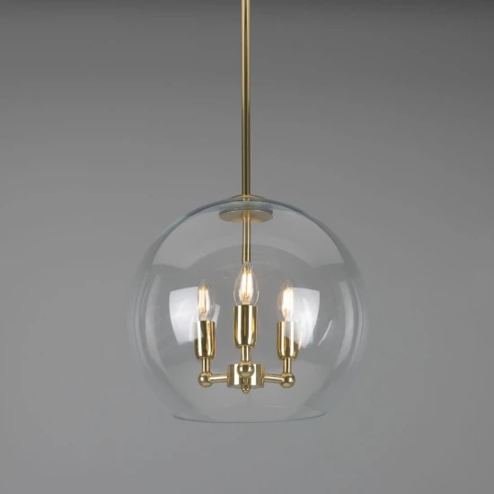 Clermont 3-Lt Mini-Kristallkrona Mässing/Glas 35 cm.
