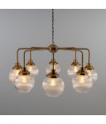 Genua 8-ljus ljuskrona mässing/prismatiskt glas 109 cm