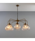 Genua 8-ljus ljuskrona mässing/prismatiskt glas 109 cm