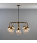 Genua 8-ljus ljuskrona mässing/prismatiskt glas 109 cm