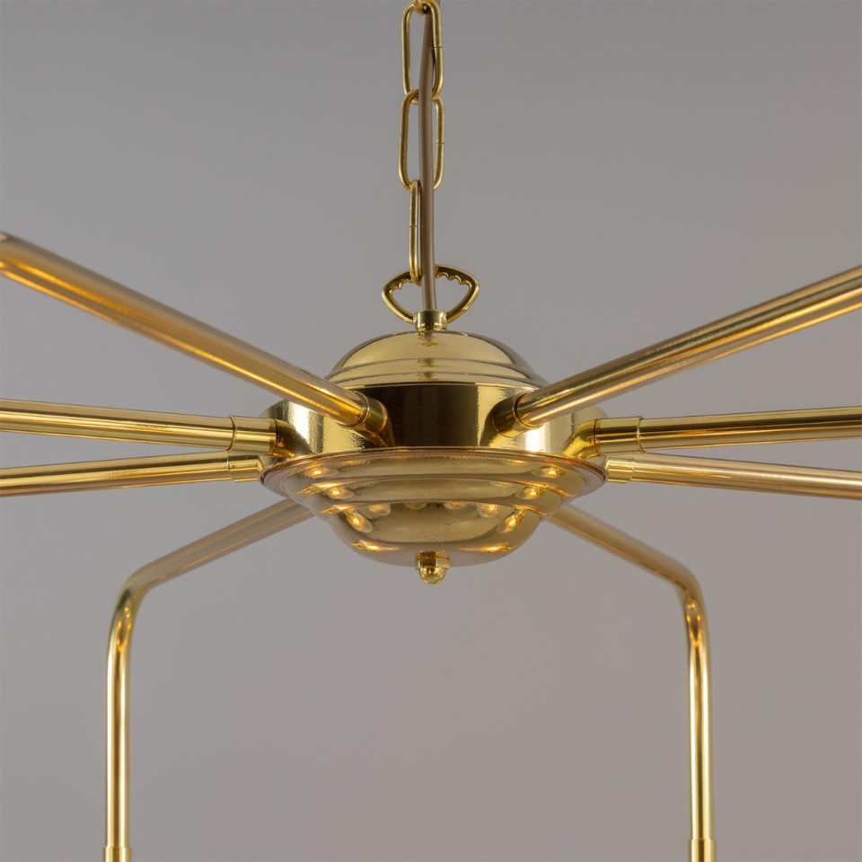 Genua 8-ljus ljuskrona mässing/prismatiskt glas 109 cm