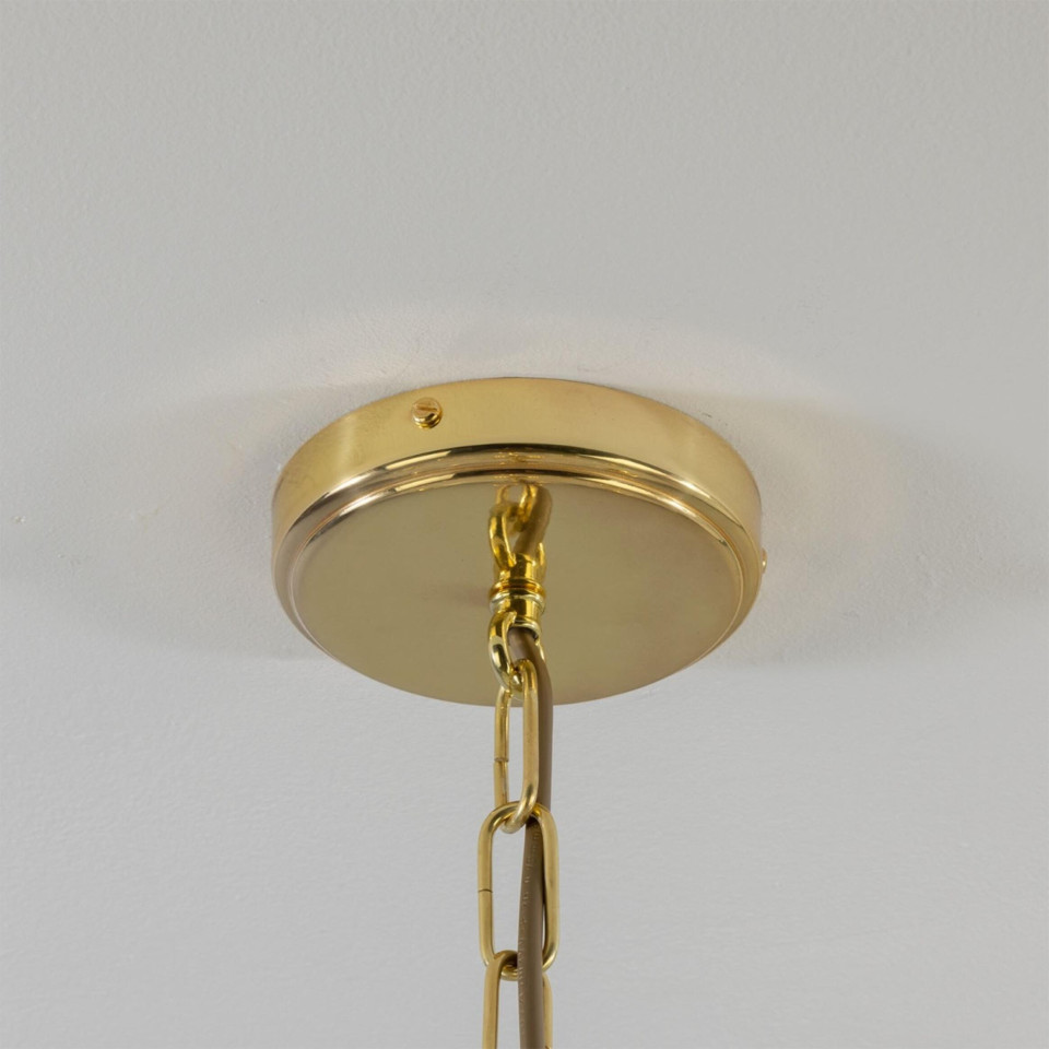 Genua 8-ljus ljuskrona mässing/prismatiskt glas 109 cm