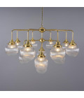 Genua 13-ljus ljuskrona mässing/prismatiskt glas 124 cm Mullan Lighting Genua 13-ljus ljuskrona mässing/prismatiskt glas 124 cm