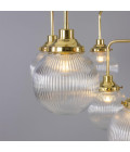 Genua 13-ljus ljuskrona mässing/prismatiskt glas 124 cm Mullan Lighting Genua 13-ljus ljuskrona mässing/prismatiskt glas 124 cm