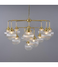 Genua 13-ljus ljuskrona mässing/prismatiskt glas 124 cm Mullan Lighting Genua 13-ljus ljuskrona mässing/prismatiskt glas 124 cm
