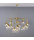 Genua 13-ljus ljuskrona mässing/prismatiskt glas 124 cm Mullan Lighting Genua 13-ljus ljuskrona mässing/prismatiskt glas 124 cm
