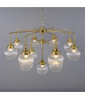 Genua 13-ljus ljuskrona mässing/prismatiskt glas 124 cm Mullan Lighting Genua 13-ljus ljuskrona mässing/prismatiskt glas 124 cm