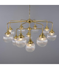 Genua 13-ljus ljuskrona mässing/prismatiskt glas 124 cm Mullan Lighting Genua 13-ljus ljuskrona mässing/prismatiskt glas 124 cm