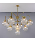 Genua 13-ljus ljuskrona mässing/prismatiskt glas 124 cm Mullan Lighting Genua 13-ljus ljuskrona mässing/prismatiskt glas 124 cm