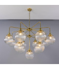 Genua 13-ljus ljuskrona mässing/prismatiskt glas 124 cm Mullan Lighting Genua 13-ljus ljuskrona mässing/prismatiskt glas 124 cm