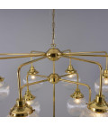 Genua 13-ljus ljuskrona mässing/prismatiskt glas 124 cm Mullan Lighting Genua 13-ljus ljuskrona mässing/prismatiskt glas 124 cm