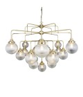Genoa 21-lt chandelier brass/prismatic glass 158 cm