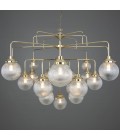 Genoa 21-lt chandelier brass/prismatic glass 158 cm