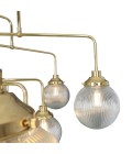 Genoa 21-lt chandelier brass/prismatic glass 158 cm