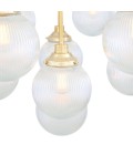 Genoa 21-lt chandelier brass/prismatic glass 158 cm