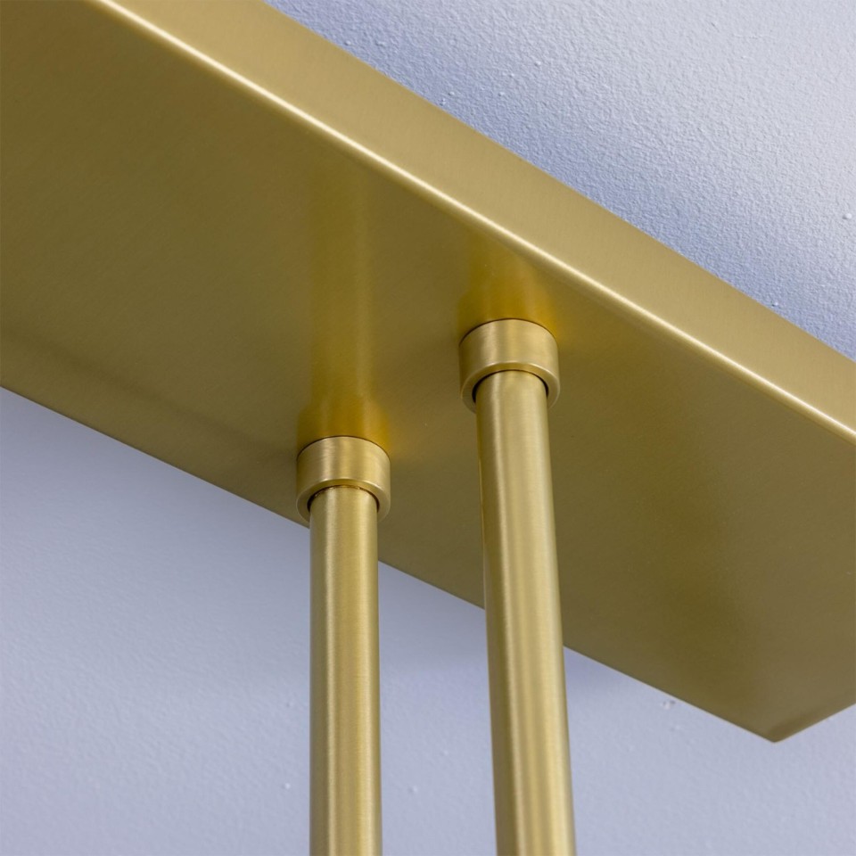 Lestrade linjär ljuskrona i mässing/glas 192 cm