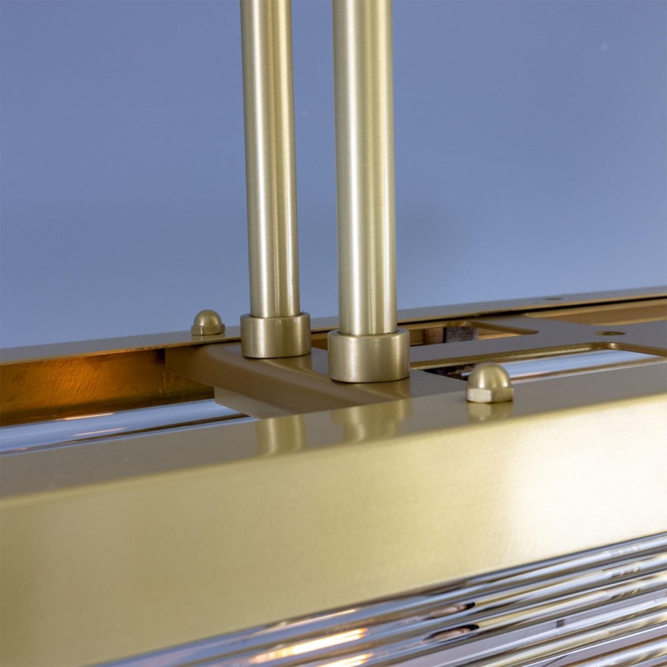 Lestrade linjär ljuskrona i mässing/glas 192 cm