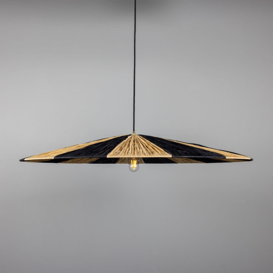 Vernon Ceiling Light Raffia/Brass 98 cm