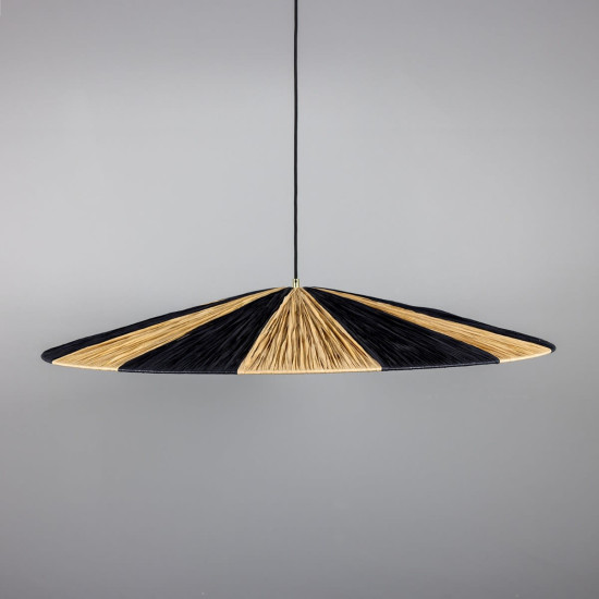 Vernon Ceiling Light Raffia/Brass 98 cm