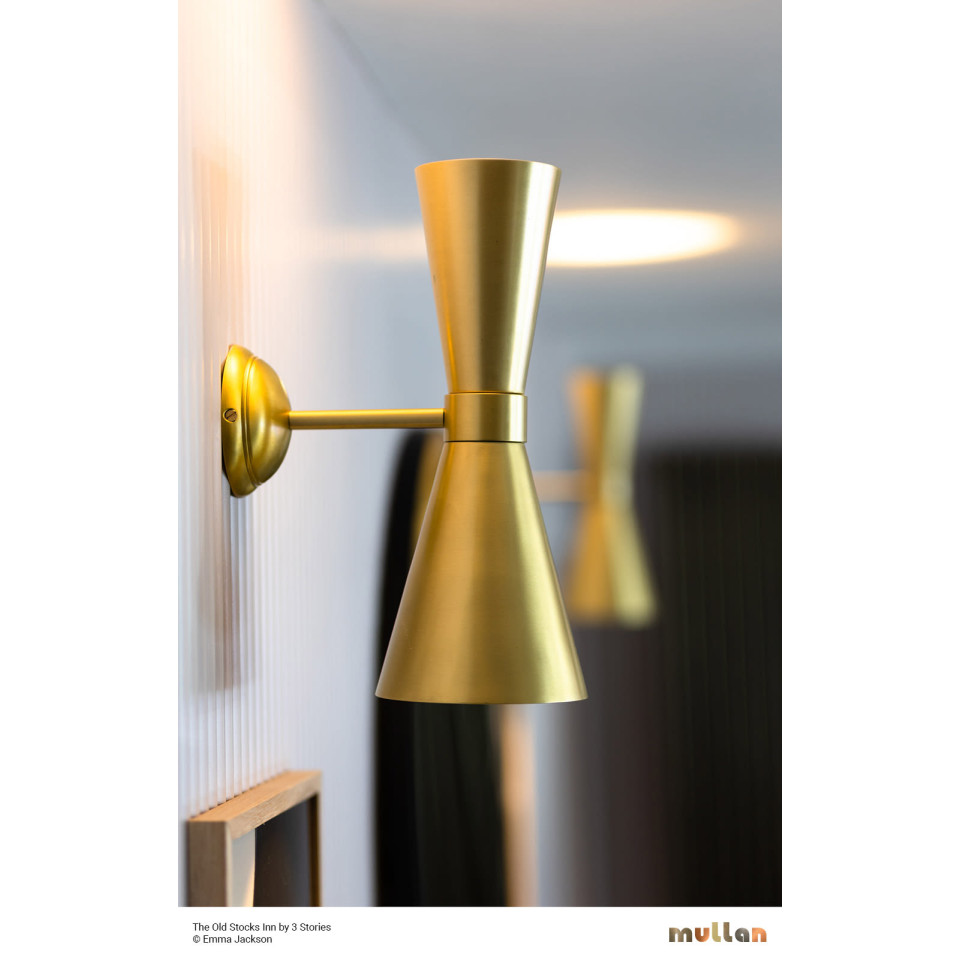 Amias Wall Light Brass 33 cm Mullan Lighting Amias Wall Light Brass 33 cm