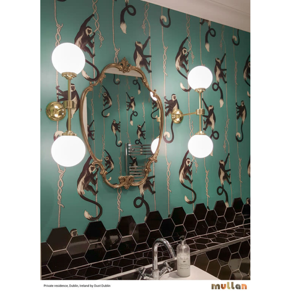 Yaounde Wall Light Brass/Glass 50 cm Mullan Lighting Yaounde Wall Light Brass/Glass 50 cm