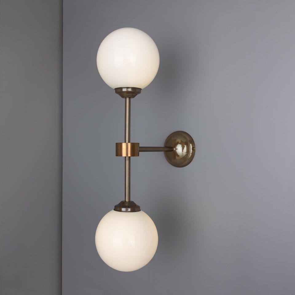 Yaounde Wall Light Brass/Glass 50 cm Mullan Lighting Yaounde Wall Light Brass/Glass 50 cm