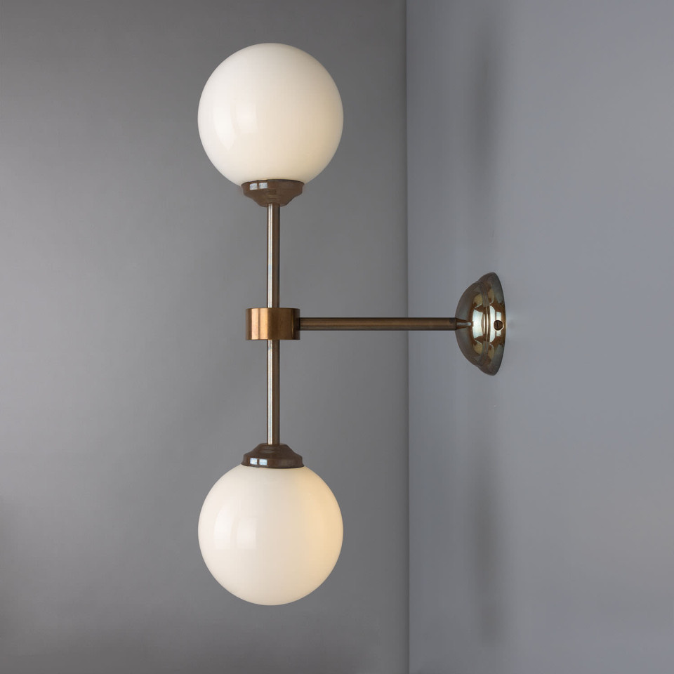 Yaounde Wall Light Brass/Glass 50 cm Mullan Lighting Yaounde Wall Light Brass/Glass 50 cm