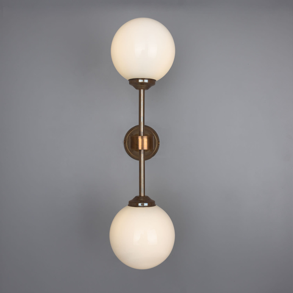 Yaounde Wall Light Brass/Glass 50 cm Mullan Lighting Yaounde Wall Light Brass/Glass 50 cm