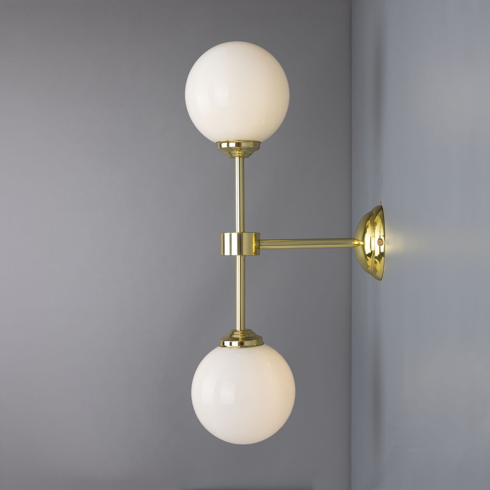 Yaounde Wall Light Brass/Glass 50 cm Mullan Lighting Yaounde Wall Light Brass/Glass 50 cm