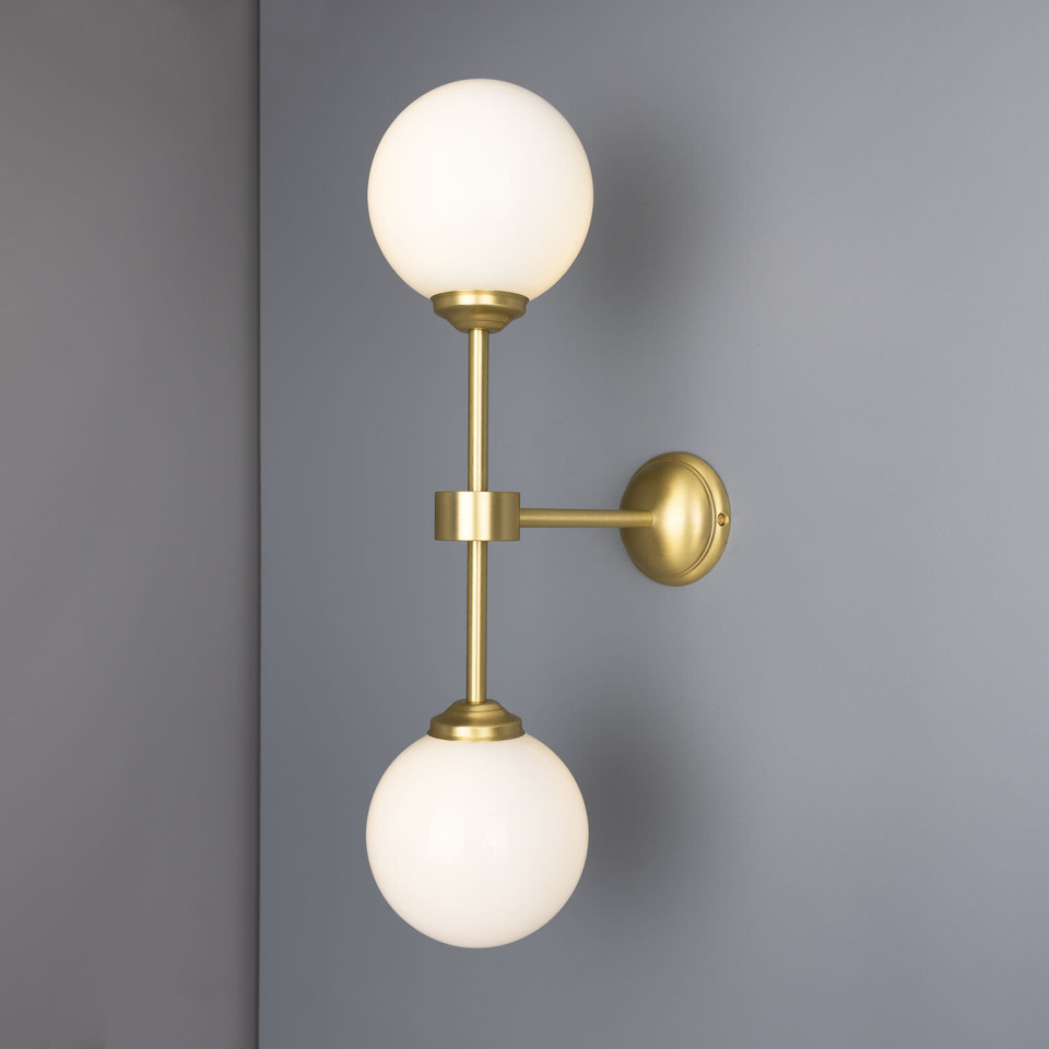 Yaounde Wall Light Brass/Glass 50 cm Mullan Lighting Yaounde Wall Light Brass/Glass 50 cm