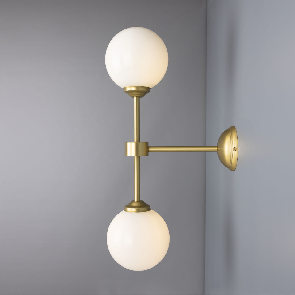 Yaounde Wall Light Brass/Glass 50 cm Mullan Lighting Yaounde Wall Light Brass/Glass 50 cm