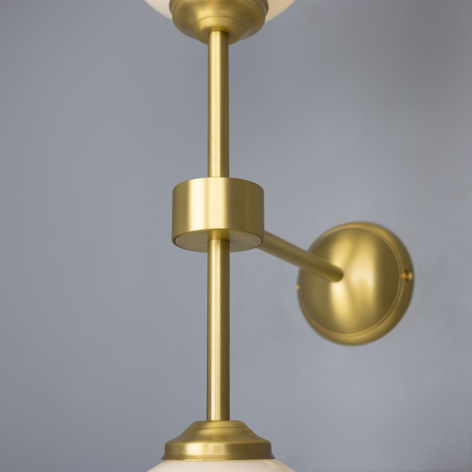 Yaounde Wall Light Brass/Glass 50 cm Mullan Lighting Yaounde Wall Light Brass/Glass 50 cm