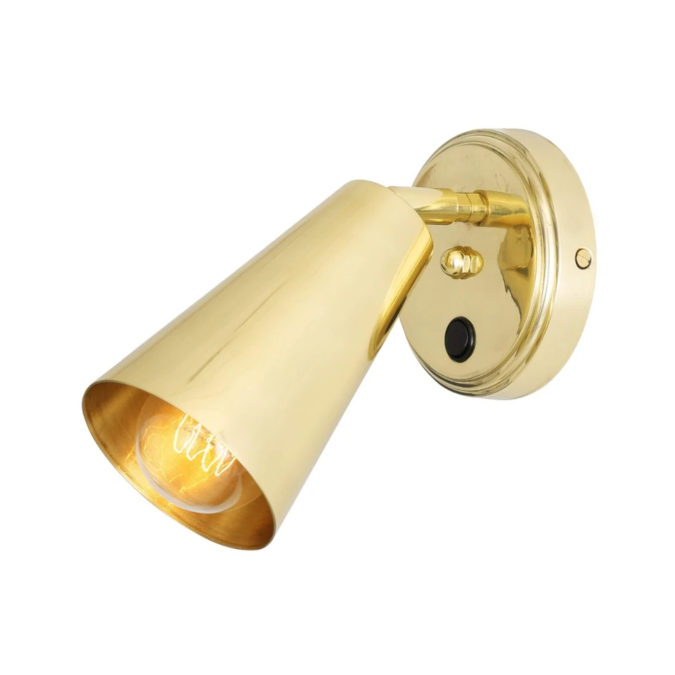 Cashel cone hotel wall light brass 20 cm
