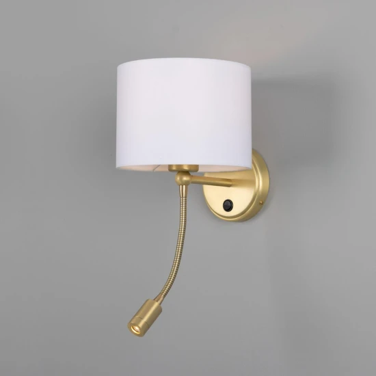 Longford hotel wall light brass/fabric 46 cm