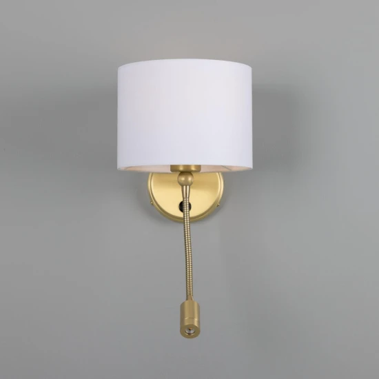Longford hotel wall light brass/fabric 46 cm