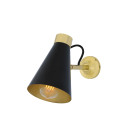 Preston Wall Light Black/White/Brass 19 cm Mullan Lighting Preston Wall Light Black/White/Brass 19 cm