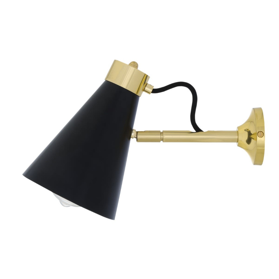 Preston Wall Light Black/White/Brass 19 cm Mullan Lighting Preston Wall Light Black/White/Brass 19 cm