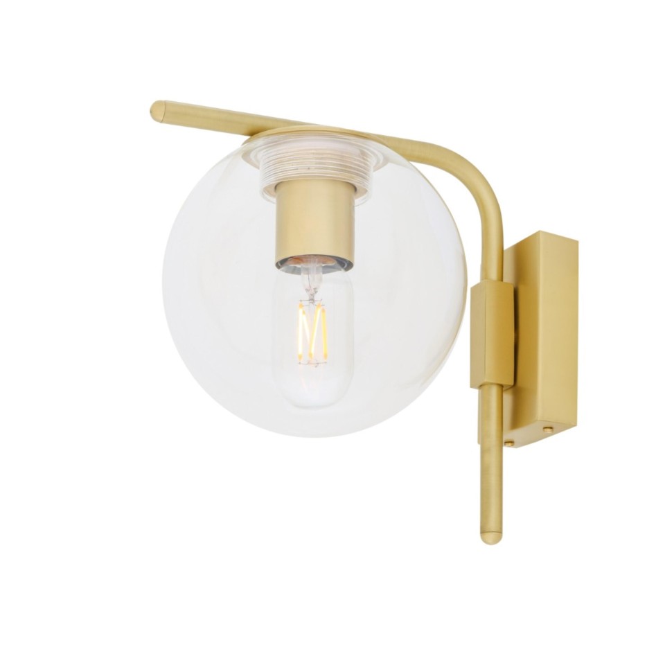 Madison wall light brass/glass 23 cm